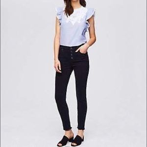Black Button Fly pants/jeans by LOFT